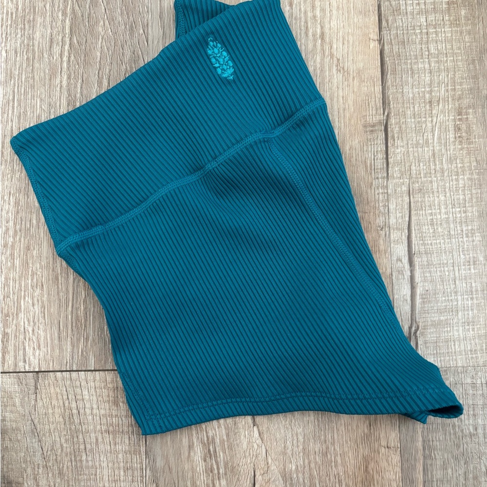 FP Movement by Free People Teal Ribbed Athletic Shorts